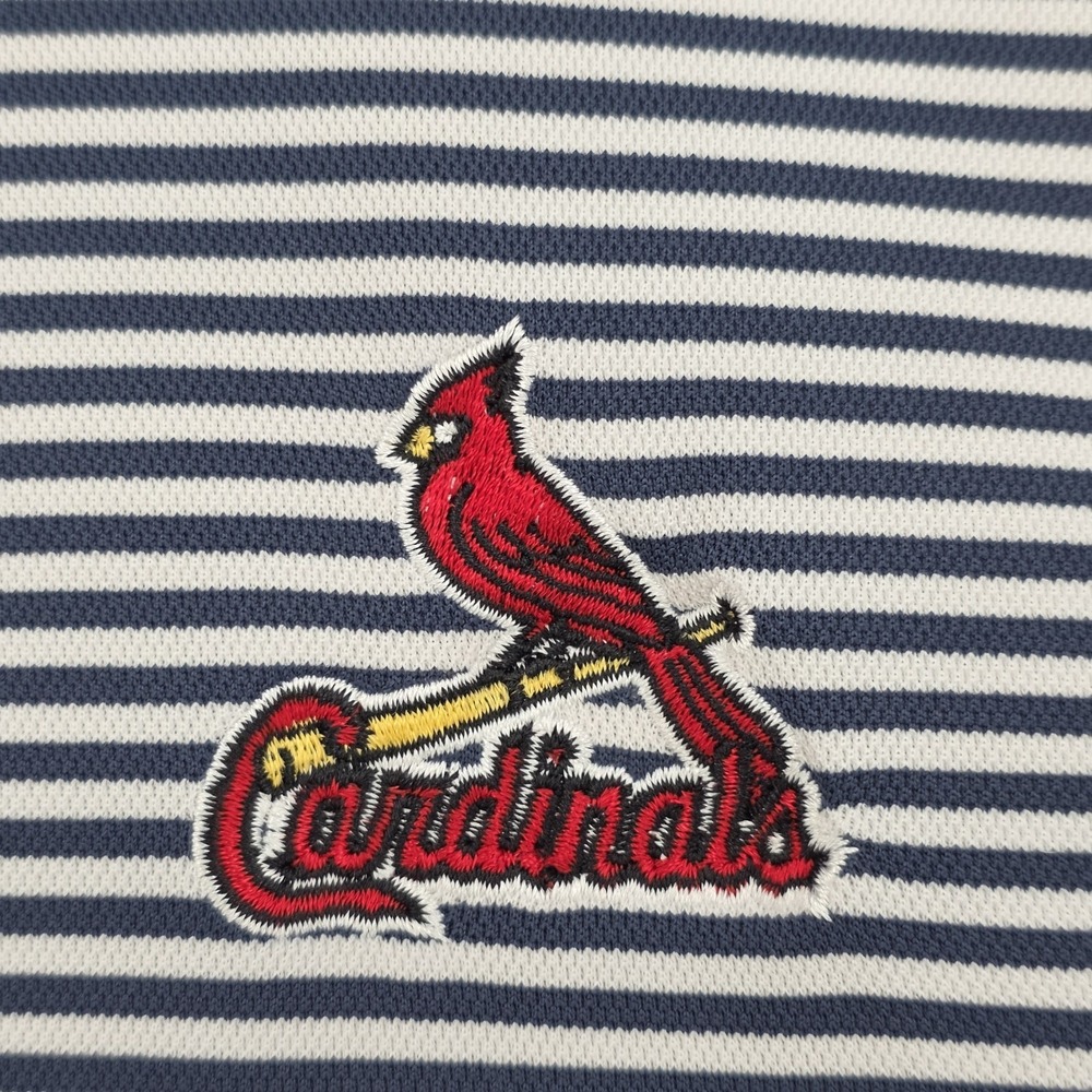 johnnie-O St. Louis Cardinals Mens 2XL Golf Polo Shirt Striped PREP-FORMANCE MLB - Picture 4 of 10